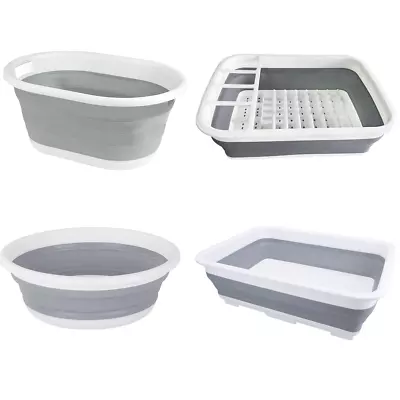 Collapsible Laundry Basket Washing Up Bowl Washing Bucket Multi Purpose Baskets • £9.99