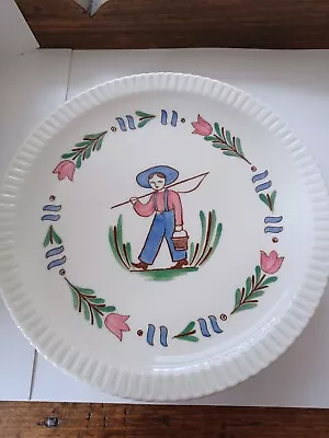 Syracuse China Hand Painted Lancaster Dutch Folk Art Dessert (4) 8  Plates  • $14.99