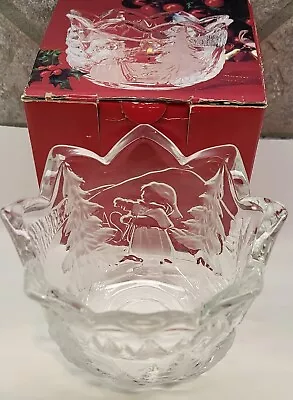 Mikasa Crystal Glass CHRISTMAS STORY Candle Holder ORIGINAL BOX Made In Germany  • $5.48