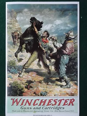 Winchester Repeating Arms. Co. Advertising Poster Guns & Cartridge Western Art  • $7.50