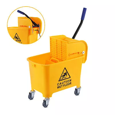 5 Gallon Commercial Mini Mop Bucket With Wringer Combo Cleaning Cart Wringer 20L • $45.97
