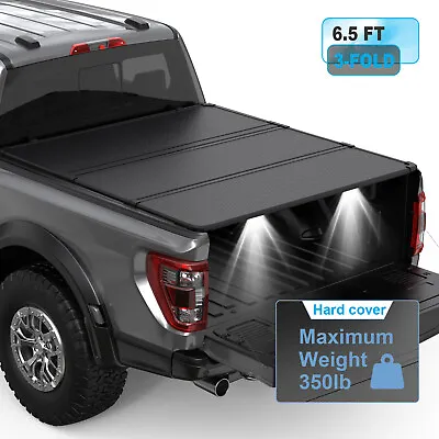 6.5FT 3-Fold Hard Tonneau Cover For 2015-2024 Ford F-150  Truck W/ LED • $419.79