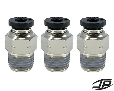 5/32  OD Tube To 1/8 NPT Male Pneumatic Straight Push Air Fitting 3 PCS • $8.06