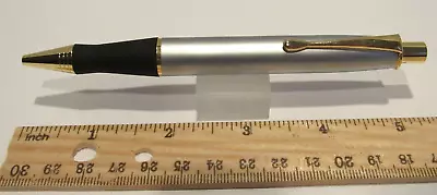 TERZETTI Explorer HEAVY BRASS Metal Large Click Top Ballpoint Pen- SILVER/GT • $7.19