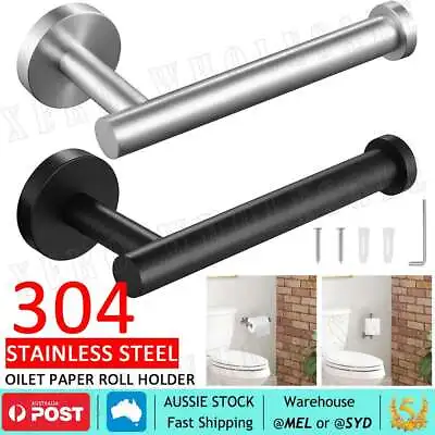 $12.99 • Buy Mounted Toilet Paper Roll Holder Stainless Steel Hook Bathroom Wall Storage AU