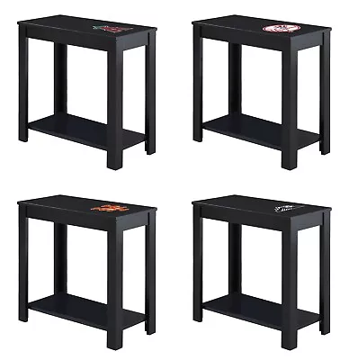 End Table MLB Team Logo Black Finish Wood Nightstand Man Cave Game Room • $139.88