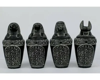 Egyptian Handmade Large Canopic Jars From Heavy Gray Basalt Stone Hand Carved • £130.39