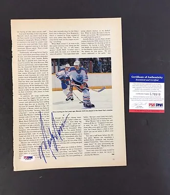 Mark Messier Edmonton Oilers NHL Hockey Autograph Magazine Page PSA Certified  • $49.99