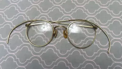 Antique Men's Eyeglasses Gold Frames Round Lenses • $25