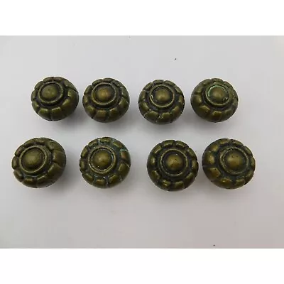 Vtg Lot Of 8 Brass-Tone Drawer Pull Cabinet Knobs 1-1/4  Mid Century Modern • $19.98