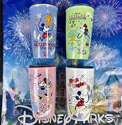 Disney World Parks Porcelain Starbucks Tumbler Set 4 Magic Kingdom Epcot Animal • $99.99