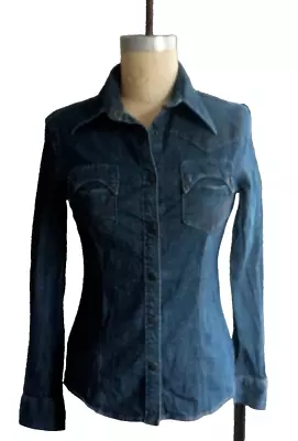 Vintage Miss Sixty Denim Shirt Size M (fits Like S) Made In Italy - EUC • $19.99