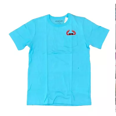 NWT J. Crew Boys' Turquoise W/Crab Graphic Critter Pocket Tee - SIZE L (10-11) • $22