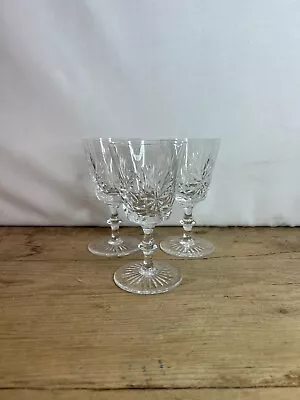 Set Of 3 Edinburgh Crystal Star Of Edinburgh Small Wine Glass 5” Tall Good Cond • £20