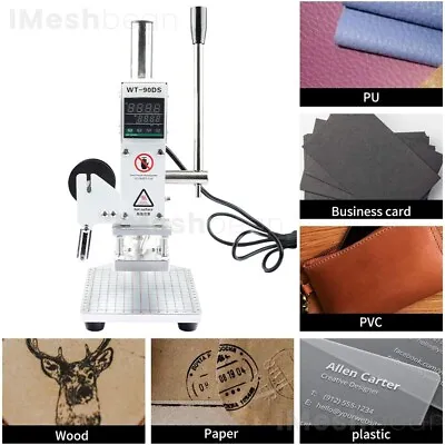 110V Manual Hot Foil Stamping Machine 10*13cm Leather Gold Embossing Logo Press • $159.59