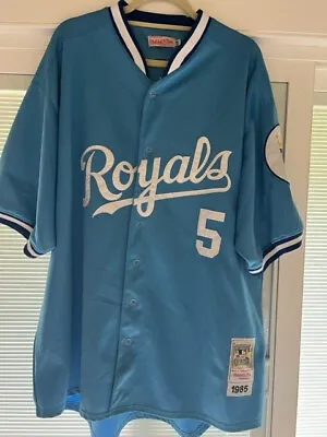 George Brett 5 Kansas City Royals Mitchell & Ness Mens Jersey 1985 Retro SZ 56 • $99.99