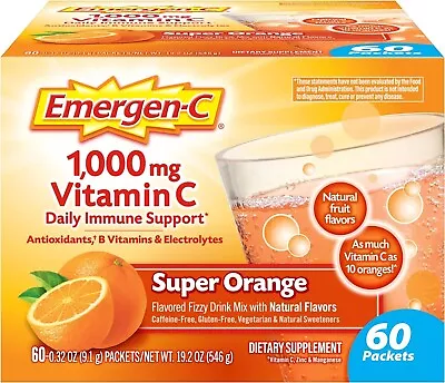 Emergen-C 1000mg Super Orange Flavor Vitamin C Powder - 60 Count • $18.92