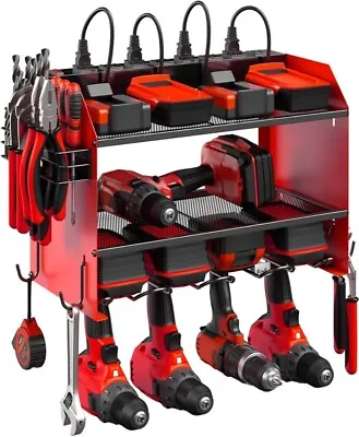 Modular Power Tool Organizer Wall Mount With Charging Station Garage 4 Drill Set • $69.95