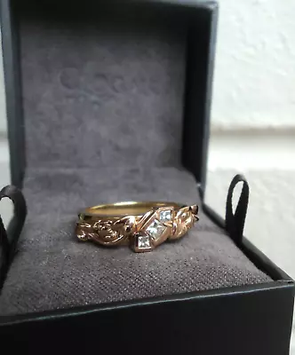 £795 • Buy Clogau Welsh 18ct Yellow & Rose Gold Tree Of Life 3 X Diamond Ring - Size  L 