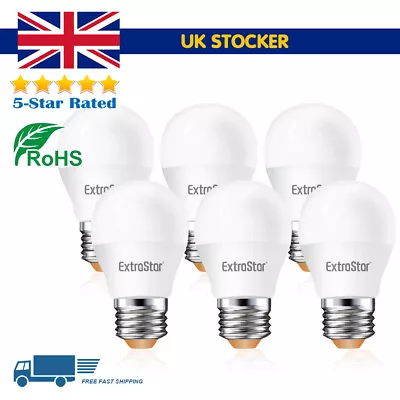 6 Pack LED 6W ES E27 GOLF Screw In Light Bulbs Warm Daylight White Enery Saving  • £8.99