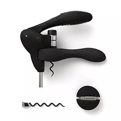 Rabbit Wine Corkscrew With Foil Cutter 1 EA Black • $40.09