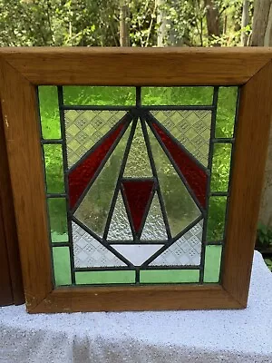 Vintage Leadlight Glass Wood Apothecary Vanity Shaving Medics Cabinet Cupboard • $125.50