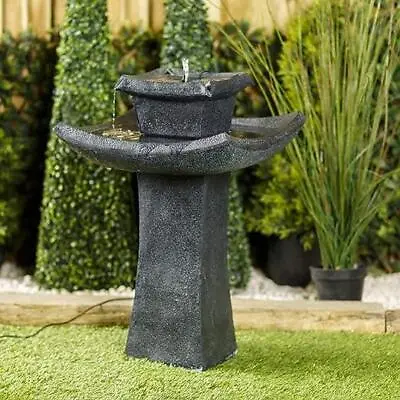 Smart Garden Solar Pagoda Oriental Garden Water Feature Fountain Bird Bath • £116.99
