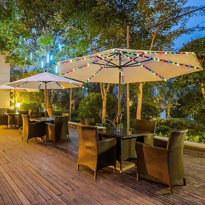 104 LED Outdoor Garden Umbrella Remote Light Patio Sun Shade Beach Decoration • $13.09