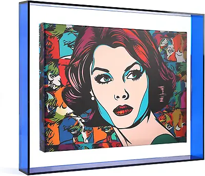 Floating Frame Canvas Prints Colorful Acrylic Modern Abstract Fun Pop Art Home O • $52.51