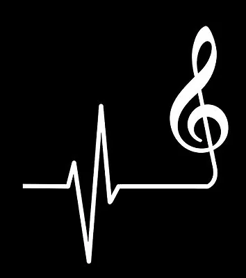 Music Heart Beat Sticker Decal Piano Guitar Yamaha Les Paul Gibson Music Note • $2.99