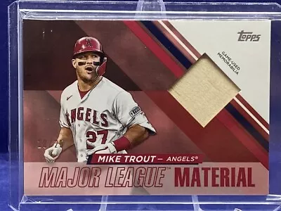 Mike Trout Game Used Bat Relic Red 18/25 2024 Topps Series 1 MLM-MT Angels • $99.99