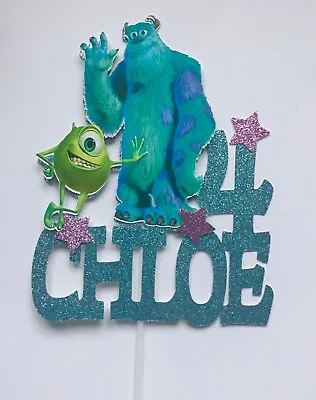 £7.50 • Buy Personalised 7” Monster Inc Inspired Birthday Cake Topper Decoration Name & Age
