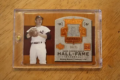 2005 Mickey Mantle Upper Deck Hall Fame  Jersey Card.  #hfm-mm2.  Serial 16/25 • $325