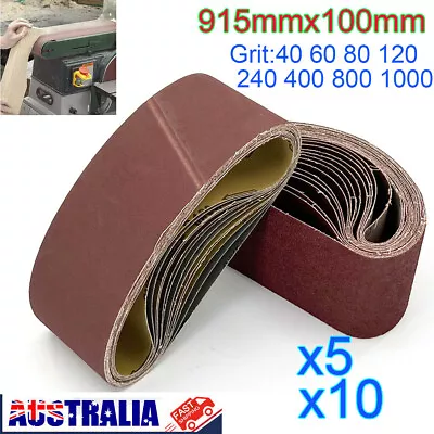 4  X 36  100mm X 915mm 914mm Linishing Sanding Belts Aluminium Oxide Metal Wood • $20.99