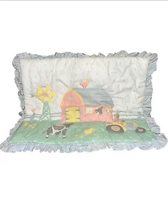 Vintage 1990 Red Calliope Barn And Farm Animals Crib Set 2 Pieces  • $125