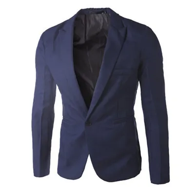 Men One Button Blazer Slim Fit Formal Business Suit Jacket Casual Tops Coat • $17.61