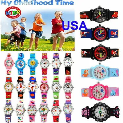 Waterproof Kids Watch 3D Cartoon Digital Rubber Wristwatch Gift For Boys Girls • $9.99