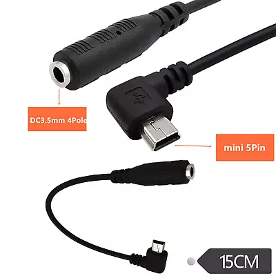Right Angle Mini USB Male To 4Pole 3.5mm Female Adapter Cable For Mic Microphone • $2.89