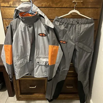 Harley-Davidson Small Unisex Orange Gray Reflective Rain Suit Jacket & Pants • $80