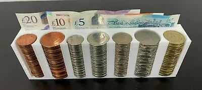 Coin Cash Note Money Organiser Mini Storage Box Holder Sorter Savings Wallet Wh • £9.99