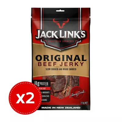 2x Jack Link's Beef Jerky 310g Original Made In New Zealand 17g Protein Snacks • $41.58