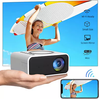 4K Projector 7500 Lumens 1080P 3D LED Mini WiFi Video Home Theater Cinema • £47.94