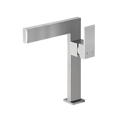 Brushed Nickel Tall Bathroom Sink Faucet Ultra Thin Design Single Handle Ves... • $138.80