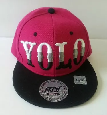 $15 • Buy New YOLO Adjustable Snapback Hat Hip Hop You Only Live Once Cap Black Pink