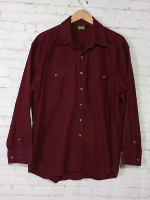 Guide Series Shirt Men's Large Red Flannel Chamois Button Up Long Sleeve Casual • $19.80