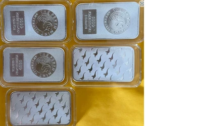 $277 • Buy 1oz Perth Mint Minted 9999 Silver Bar X 5