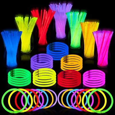 Syncfun 400pcs 8  Glow Sticks Bulk Glow In The Dark Bracelets Necklaces Party • $45.99