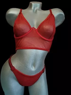 NWT La Perla Luxury Red Set Bra +thong USA 36C +S • $49