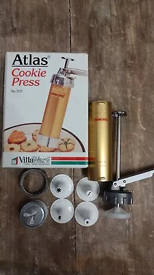 Villaware Atlas Cookie Press Gun #525 20 Discs 4 Tips VTG Made In Italy Marcoto • $26.97