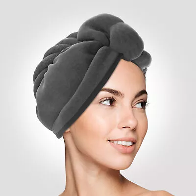 Scala Microfiber Hair Towel Wrap Rectangle Twist For Women (2 Pack) - Gray • $17.99